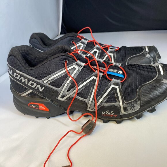 Salomon Speedcross 3 Trail Running Shoes Men's 9.5 Black Ortholite - Picture 1 of 5